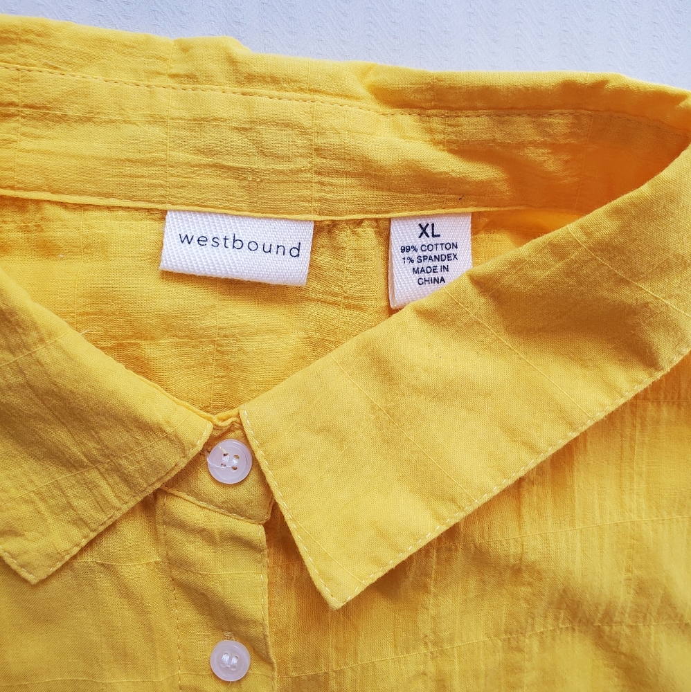 Westbound Yellow Button Down Top - Picture 3 of 6